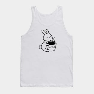 Bunny with Cup of Coffee | Coffee Lover Gifts | Handmade Illustrations by Atelier Serakara Tank Top